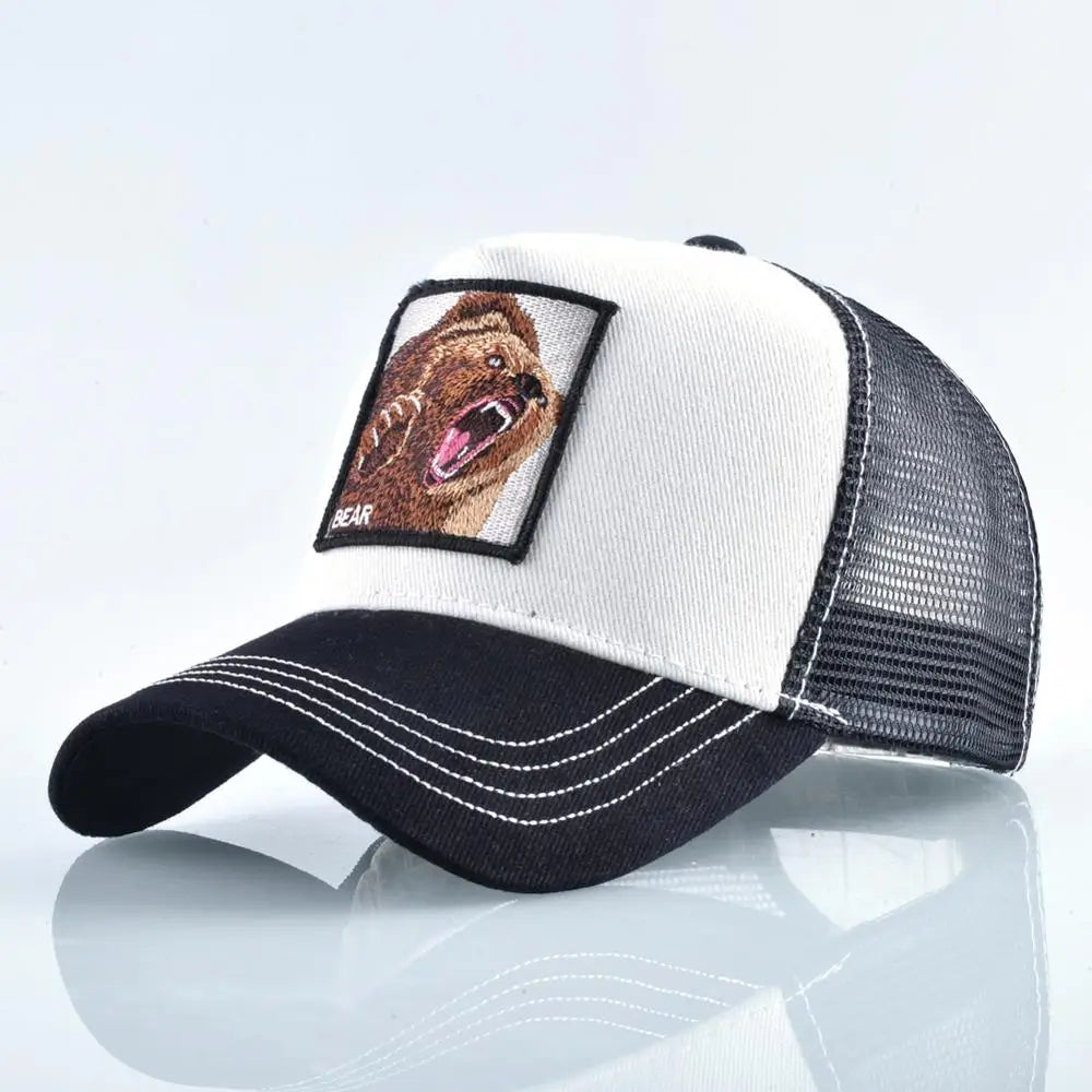 Fashion Animals Embroidery Baseball Caps Men Women Snapback Hip Hop Hat Summer Breathable Mesh Sun Gorras Unisex Streetwear Bone