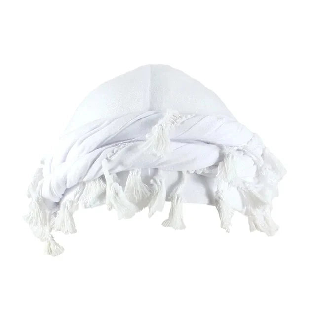 Men Hat Punk Burr Trim Twisted Tail Fringe Cotton Bandana Hat Hop Turban Hats Head Wrap Beanie Cap Solid Color Docker Hat 2024