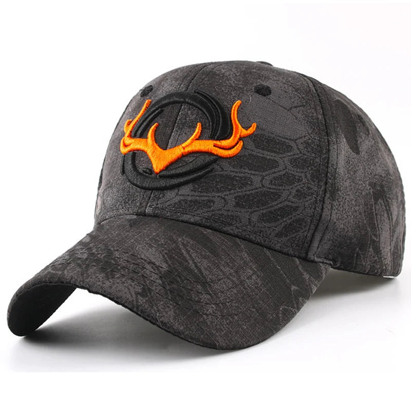 Men Outdoor Hunting Camouflage Jungle Hat 3D Deer Head Hiking Casquette Hats Camo Baseball Cap Fishing Caps