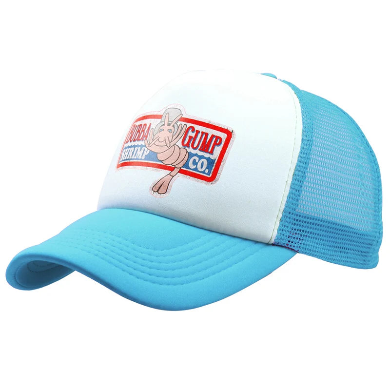 1994 Forrest Gump Men Women Baseball Cap Cotton Fashion Bubba Gump Shrimp Print Snapback Mesh Summer Sun Visor Hat Hot Sale H057