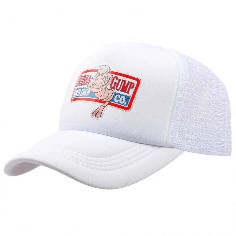 1994 Forrest Gump Men Women Baseball Cap Cotton Fashion Bubba Gump Shrimp Print Snapback Mesh Summer Sun Visor Hat Hot Sale H057