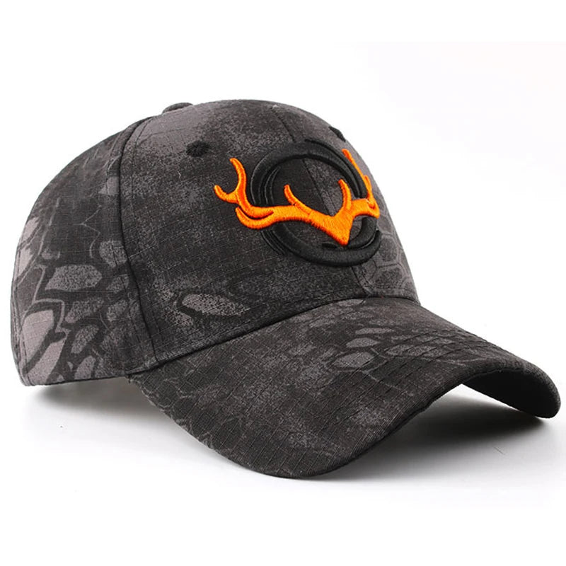 Men Outdoor Hunting Camouflage Jungle Hat 3D Deer Head Hiking Casquette Hats Camo Baseball Cap Fishing Caps