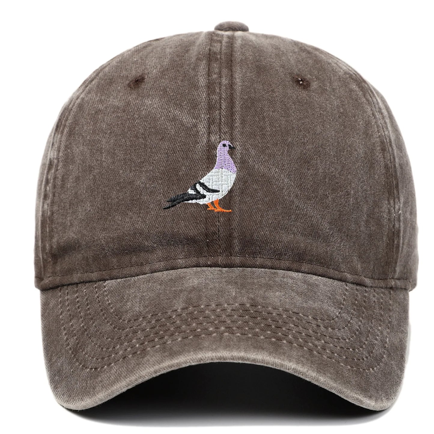 2024 Spring New Pigeon Embroidered Water Washed Sunscreen Sun Hat for Men and Women Outdoor Sports Fishing Sunshade Baseball Hat