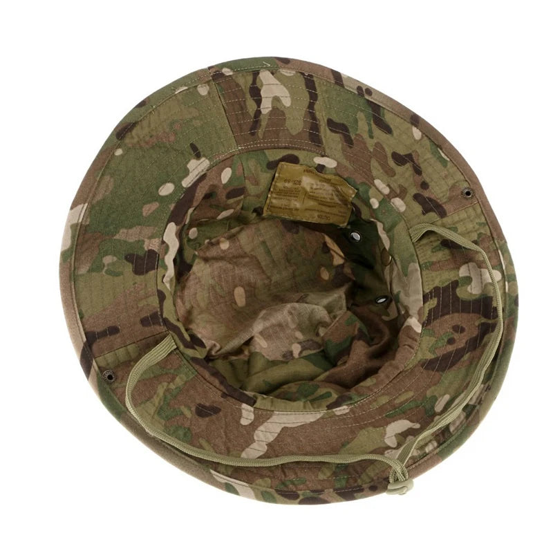 Camouflage Tactical Boonie Hats Camping Climbing Bucket Sniper Hat Men Outdoor Fishing Hiking Cap Sun Protective Boonie Caps