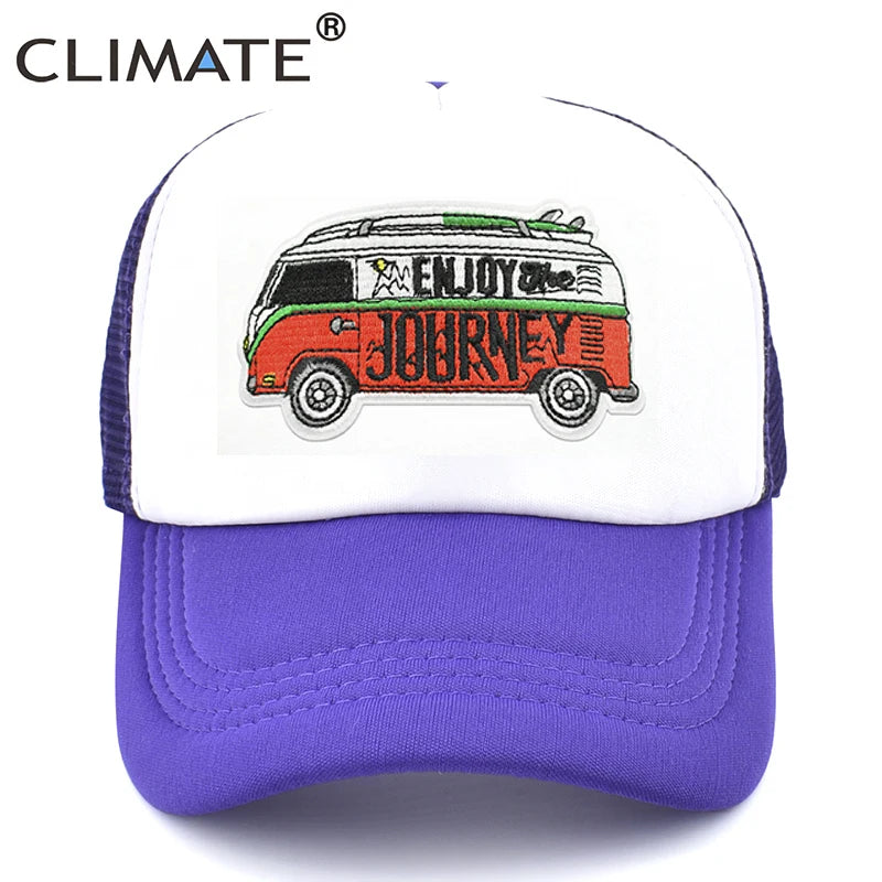 CLIMATE Road Trip Cap Drive Tour Trucker Cap Car Journey Vacation Mesh Cap Hip Hop Summer Hat Caps for Men Family Journey