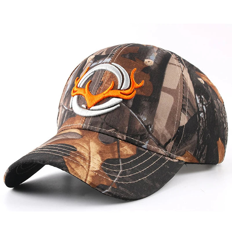 Men Outdoor Hunting Camouflage Jungle Hat 3D Deer Head Hiking Casquette Hats Camo Baseball Cap Fishing Caps