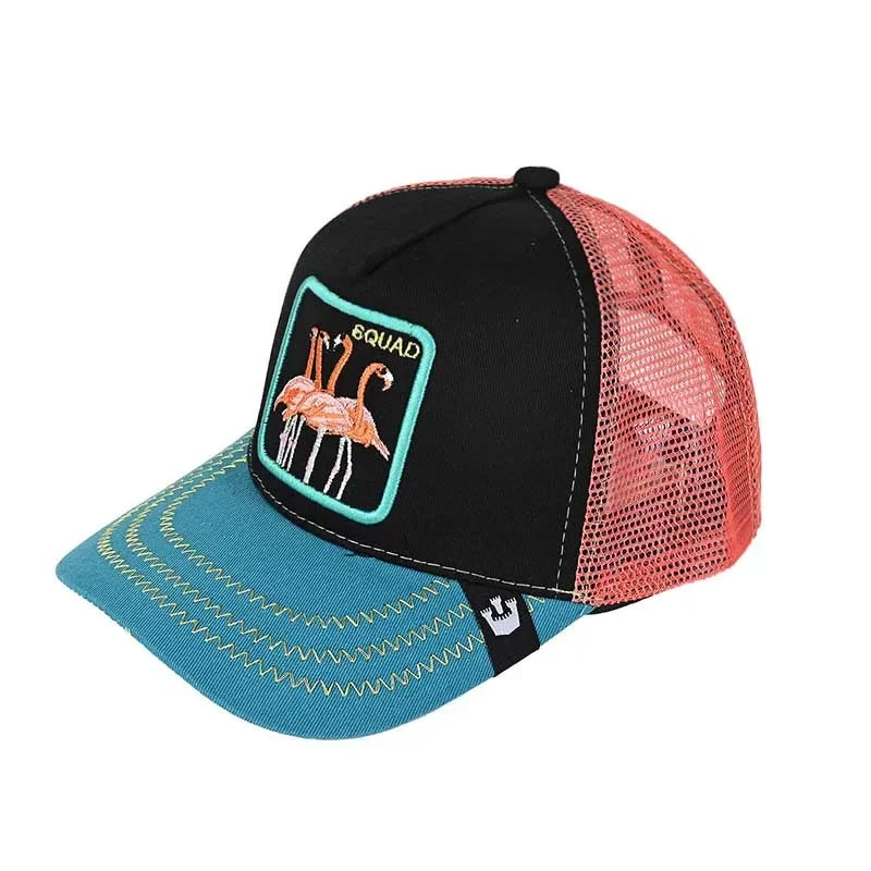 Baseball Caps Men Women Snapback Hip Hop Cap With Fashion Animals Embroidery Summer Breathable Mesh Trucker Caps Streetwear Bone