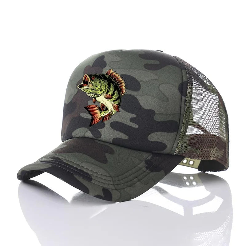 Bass Shark Fishing Deer Hunting Baseball Cap Bass-Pro Outdoor Sun Visor Snapback Hat Adult Green Fisherman Trucker Hats YP025