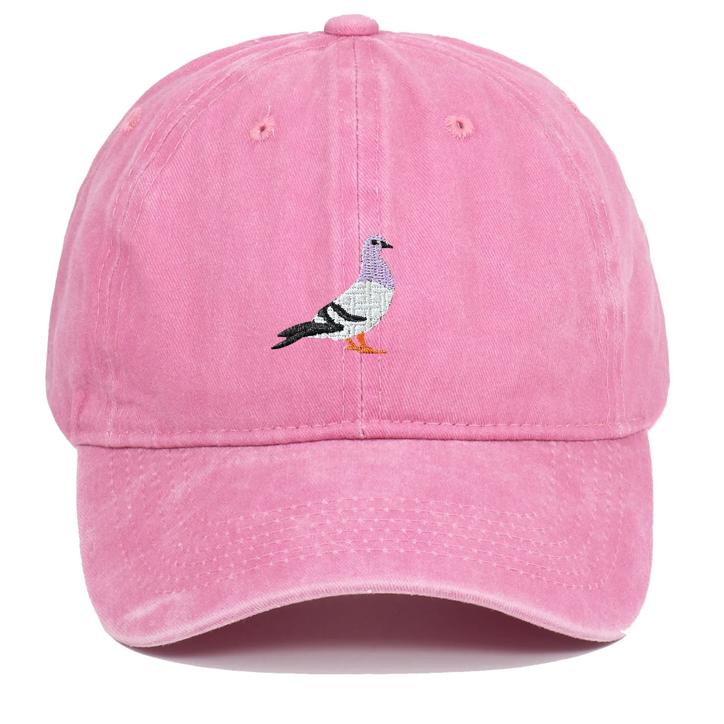 2024 Spring New Pigeon Embroidered Water Washed Sunscreen Sun Hat for Men and Women Outdoor Sports Fishing Sunshade Baseball Hat