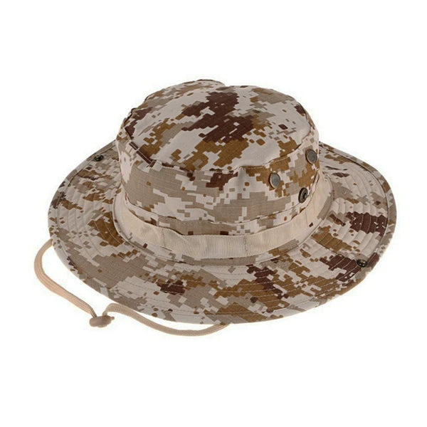 Camouflage Tactical Boonie Hats Camping Climbing Bucket Sniper Hat Men Outdoor Fishing Hiking Cap Sun Protective Boonie Caps