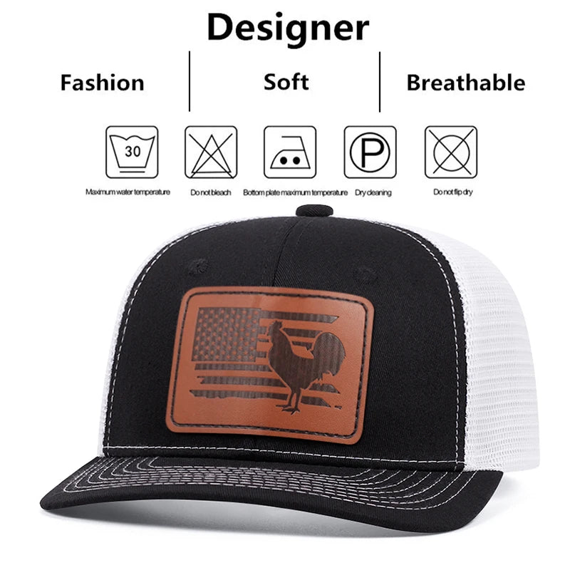 NEW Rooster Skin Label Fashion Duck Tongue Hat Adjustable Sun Shade Truck Cowboy Hat Men's Hip Hop Baseball Hat Snapback Hat