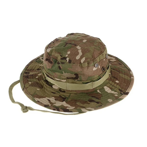 Camouflage Tactical Boonie Hats Camping Climbing Bucket Sniper Hat Men Outdoor Fishing Hiking Cap Sun Protective Boonie Caps