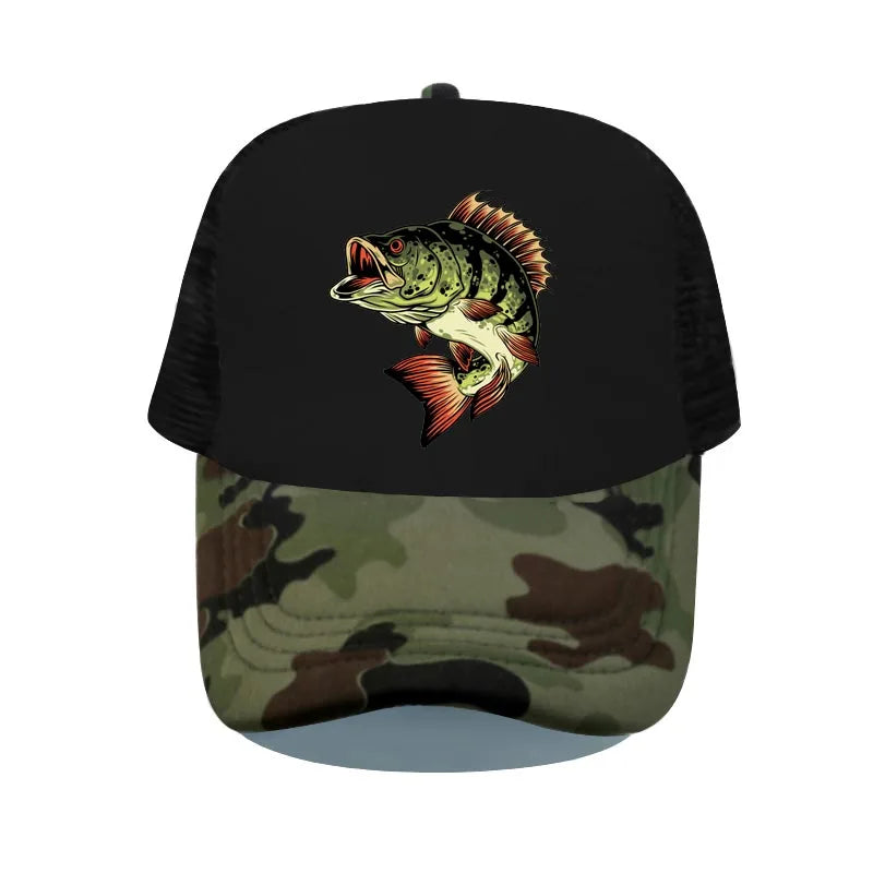 Bass Shark Fishing Deer Hunting Baseball Cap Bass-Pro Outdoor Sun Visor Snapback Hat Adult Green Fisherman Trucker Hats YP025