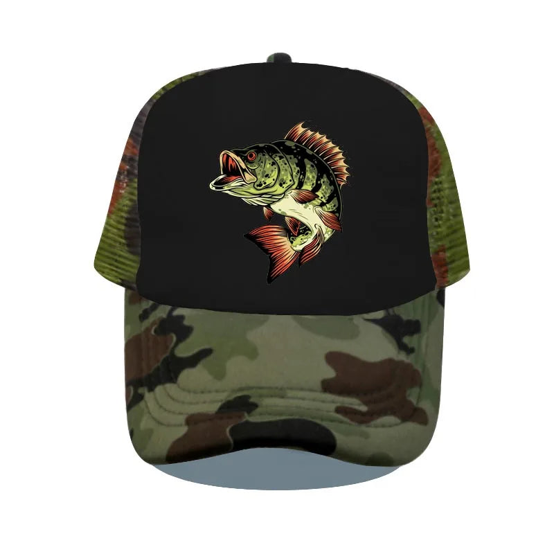 Bass Shark Fishing Deer Hunting Baseball Cap Bass-Pro Outdoor Sun Visor Snapback Hat Adult Green Fisherman Trucker Hats YP025