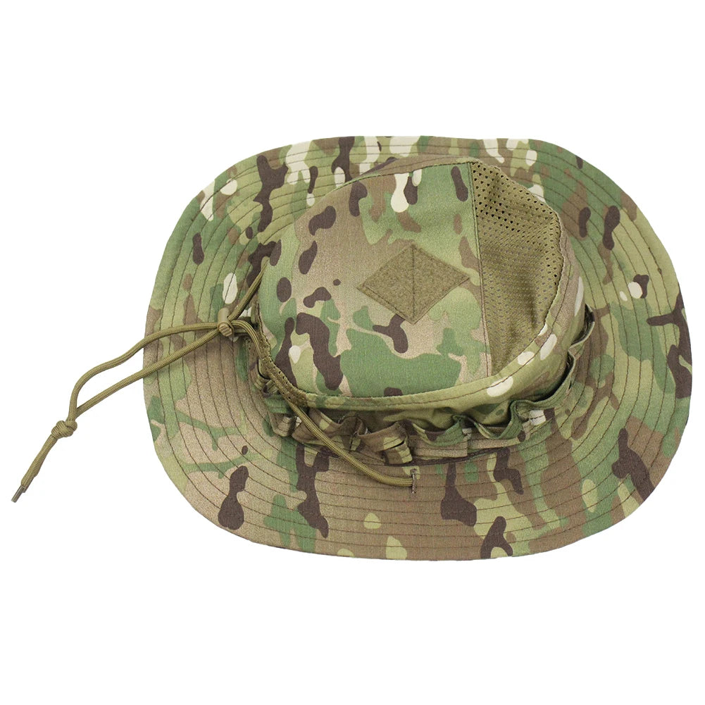 Camouflage Enthusiasts Square Pocket Camo Bonnie Cap US Bucket Benny Hats Multicam Fishing Outdoor Hiking Tactical Sun Caps