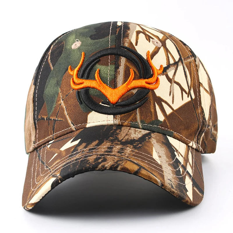 Men Outdoor Hunting Camouflage Jungle Hat 3D Deer Head Hiking Casquette Hats Camo Baseball Cap Fishing Caps