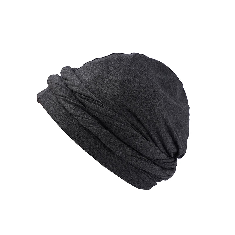 Men Hat Punk Burr Trim Twisted Tail Fringe Cotton Bandana Hat Hop Turban Hats Head Wrap Beanie Cap Solid Color Docker Hat 2024